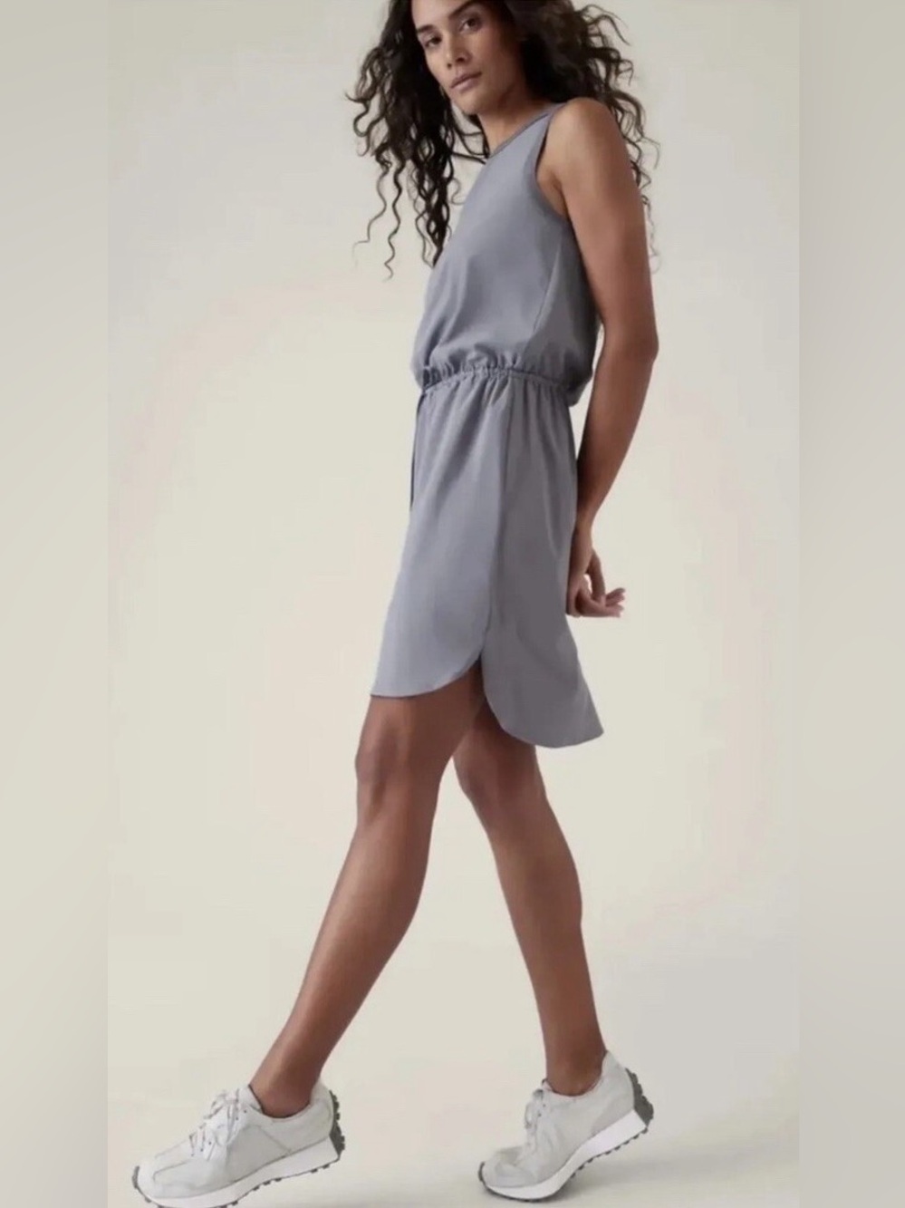Athleta Coastline Dress Slate Gray Sleeveless Drawstring Activewear Medium